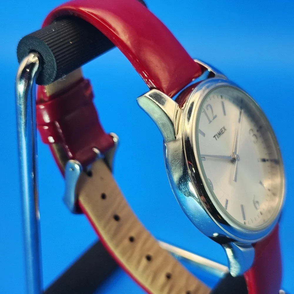 Vintage 2007 Timex 35mm Sunburst Women's‎ Quartz Watch Leather Strap Fits 4-7.5